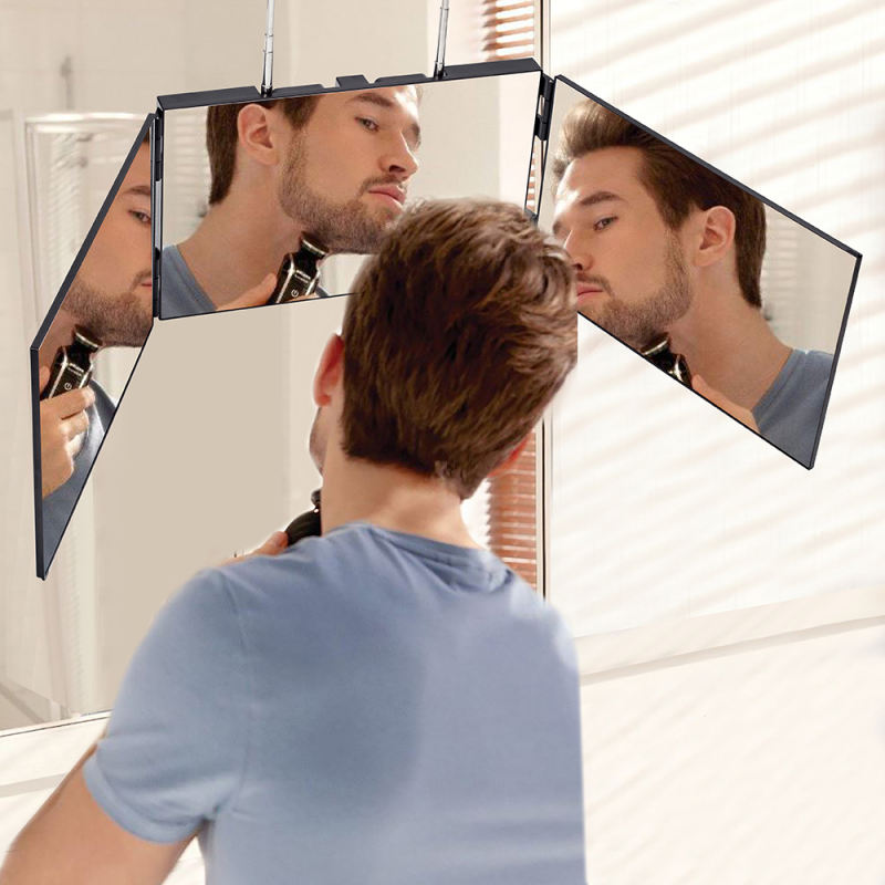 3-wege-spiegel Mit Led-lichtern, Aufladbarer 360-grad-spiegel Zum  Selbstschneiden Von Haaren, Dreifacher Spiegel Mit Höhenverstell-haken Für  Make-up Für Selbst-haarschnitt Und Styling, Einfache Sicht Auf Den  Hinterkopf