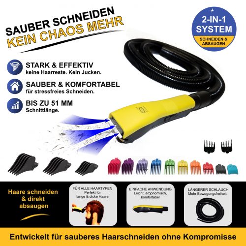 Hair Easy Cut Haarschneider mit Absaugsystem 2 in 1 Schneiden Saugen