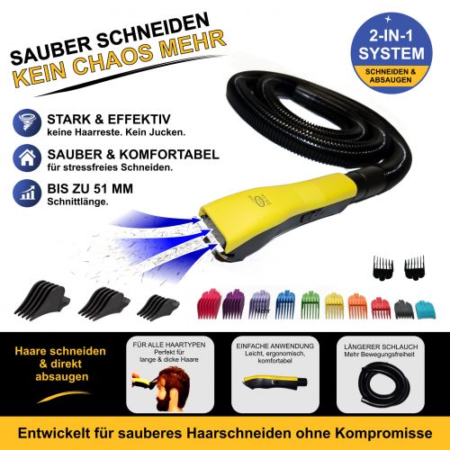 Hair Easy Cut Haarschneider mit Absaugsystem 2 in 1 Schneiden Saugen