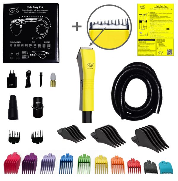 2x Scherkopf Hair Easy Cut Haarschneider Staubsauger 2 in 1 Schneiden Saugen, Vakuum, Haarschneider Bartschneider Haar Sauger Übergang Haarschnitt – Bild 8